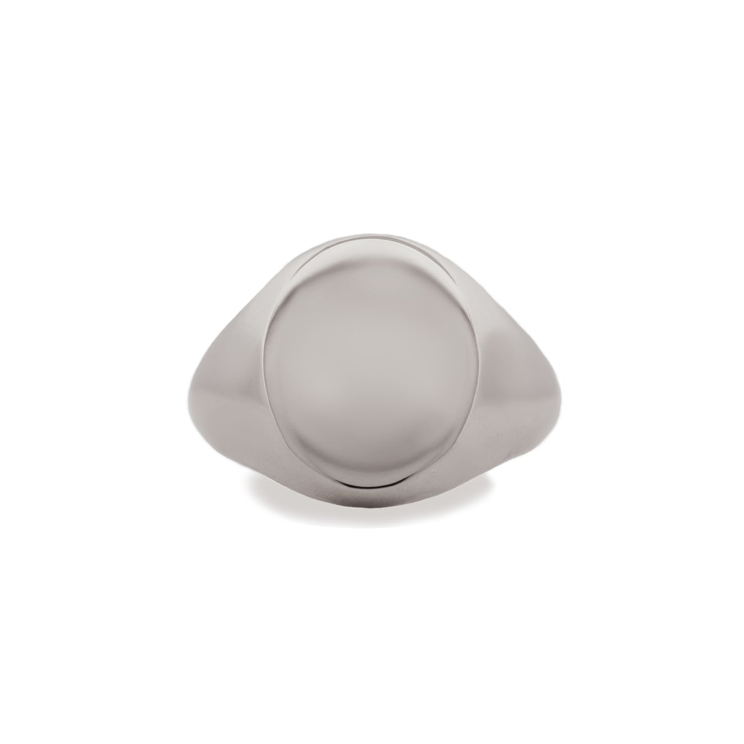 Hvitt Gull Regent Oval Signetring