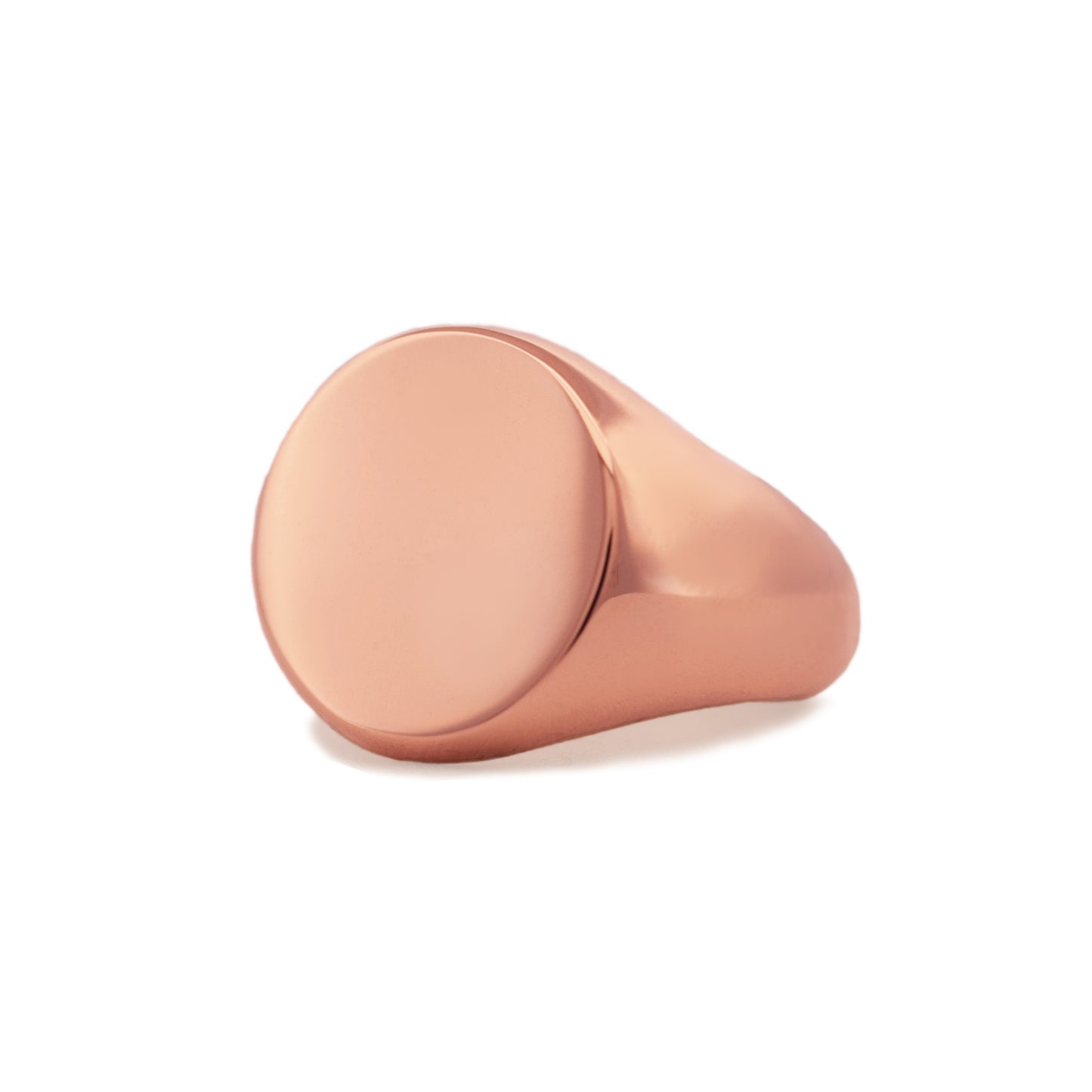 Rose Gold Regent Round Signet Ring