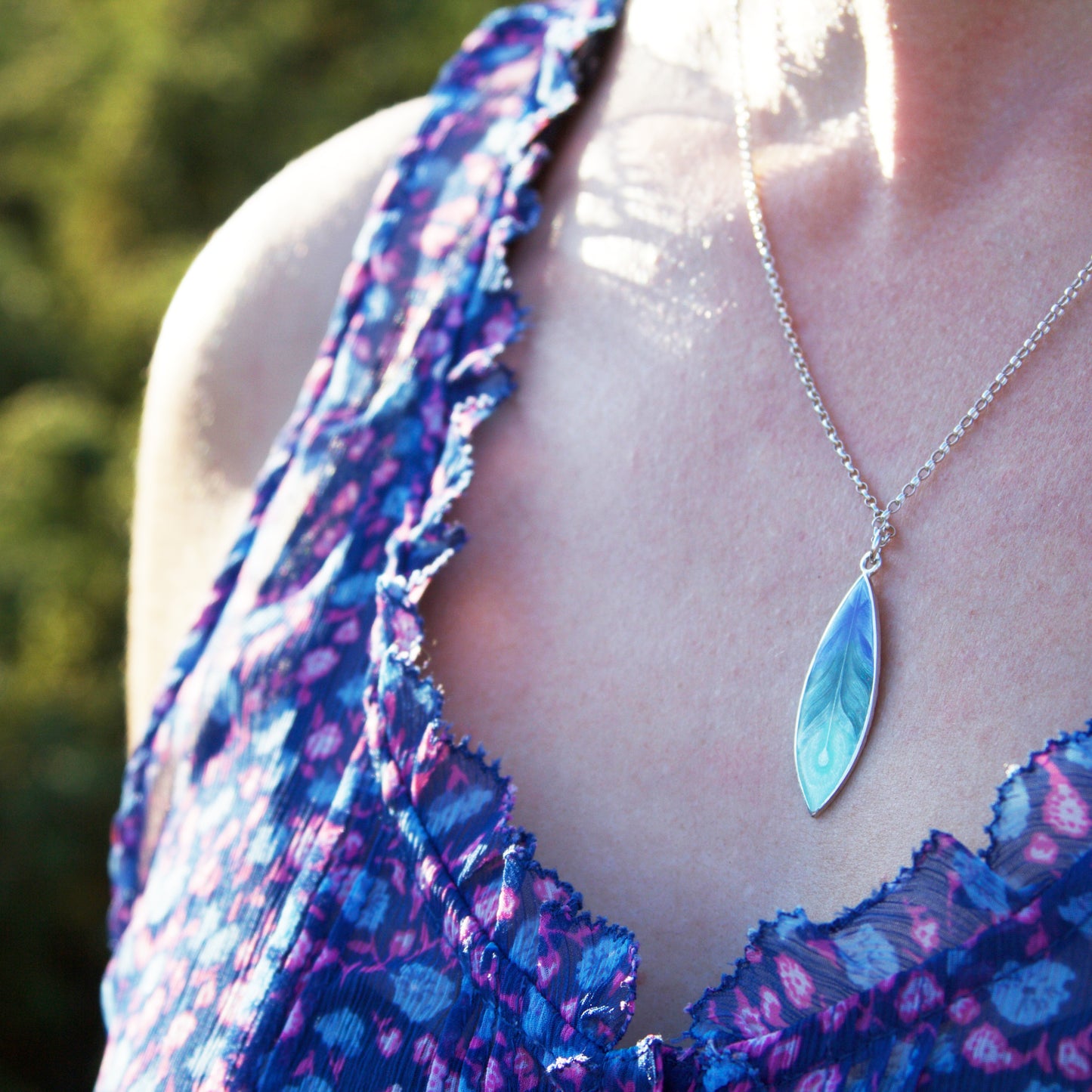 Flamboyant Feather pendant