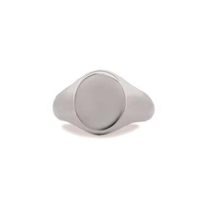 Hvitt Gull Regent Oval Signetring