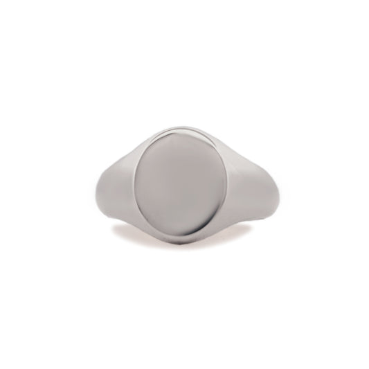 Hvitt Gull Regent Oval Signetring