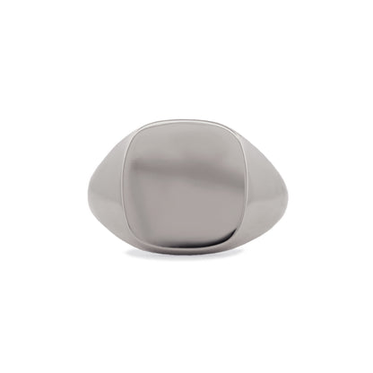 Hvitt Gull Regent Cushion Signetring