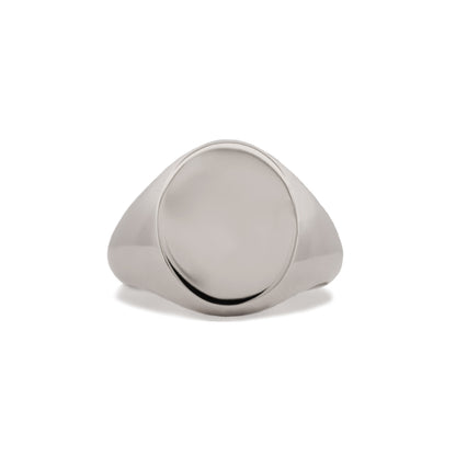 Hvitt Gull Regent Oval Signetring