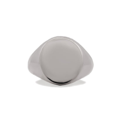 Hvitt Gull Regent Oval Signetring