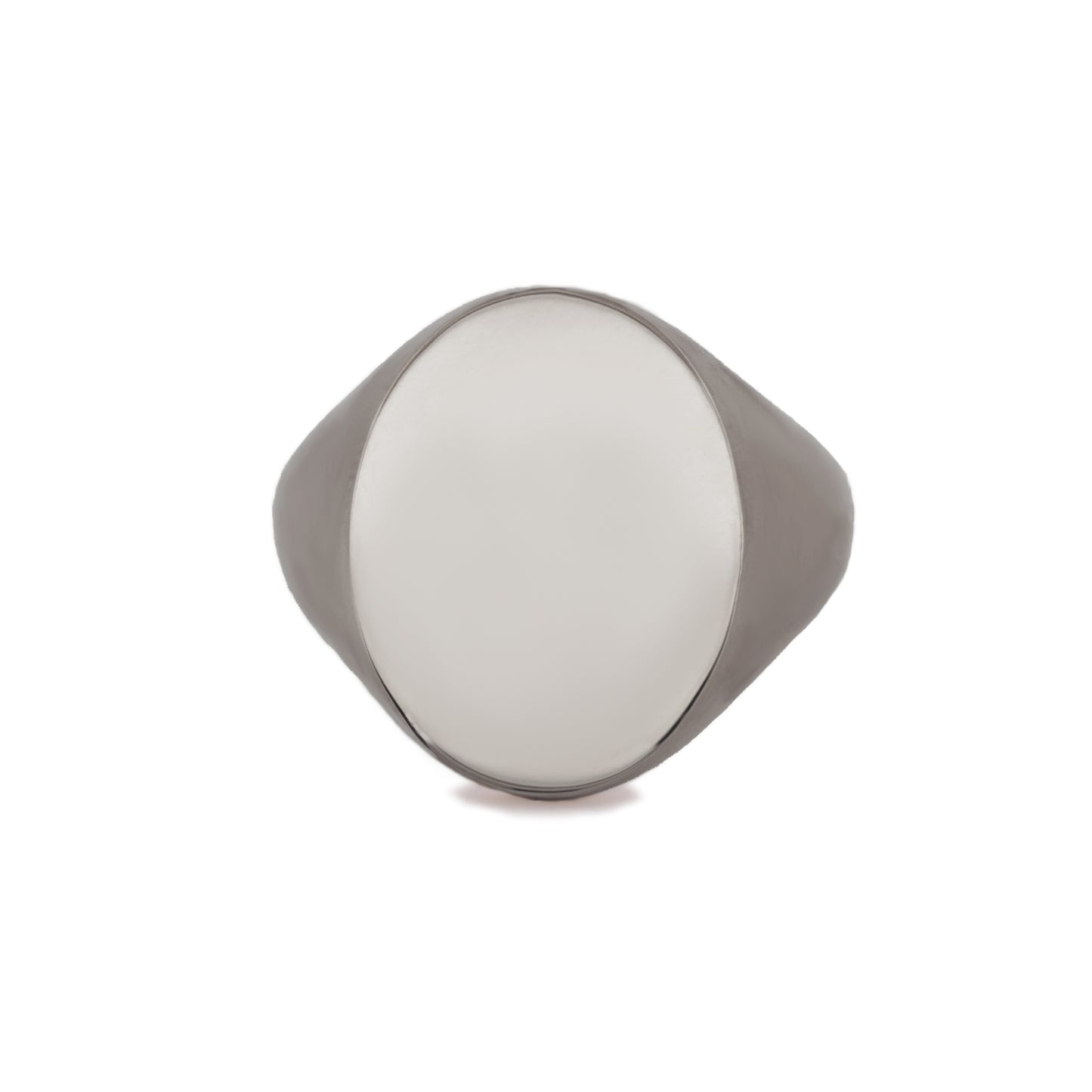 Hvitt Gull Regent Oval Signetring