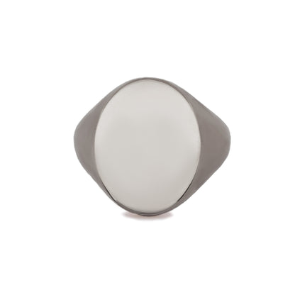 Hvitt Gull Regent Oval Signetring