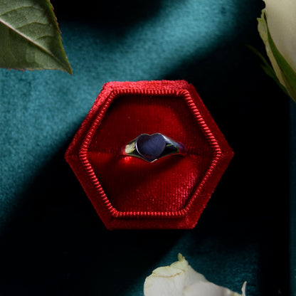 Heart Signet Ring in Silver
