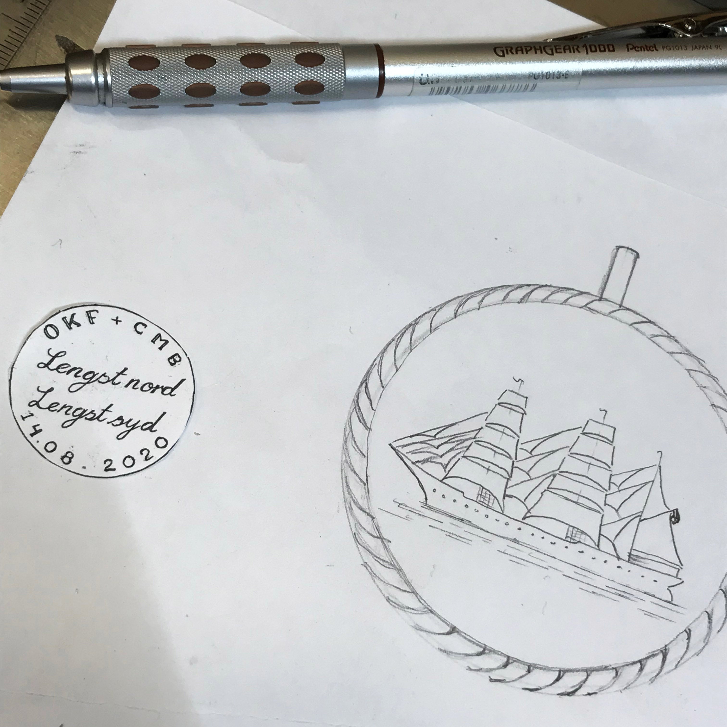 Tegning av Statsraad Lehmkuhl