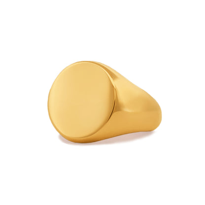 Yellow Gold Regent Round Signet Ring