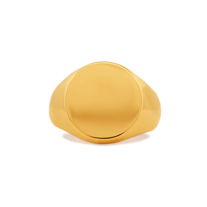 Yellow Gold Regent Round Signet Ring
