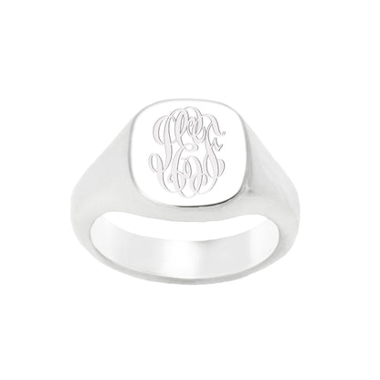 Cushion Signet Ring in Silver