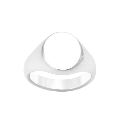 Silver Oval Signet Ring