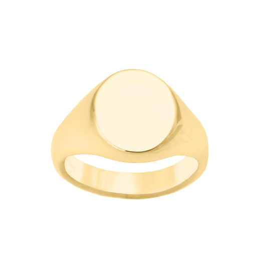 Oval Signetring i 9 Karat Gult Gull