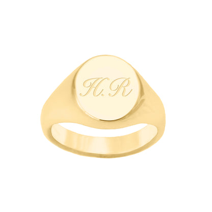 Oval Signet Ring in 9 Carat Yellow Gold