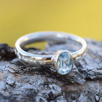 Stardust - sølv ring med topas